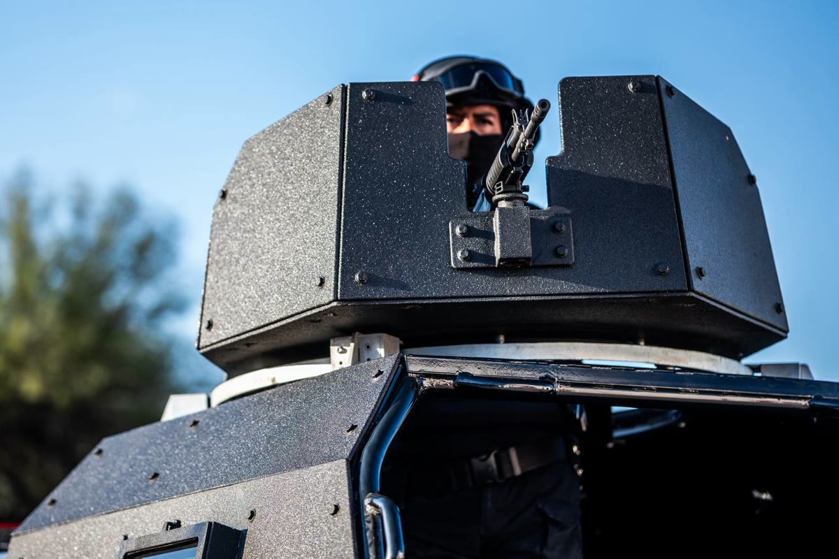 Equipamiento táctico de la policía municipal de Escobedo